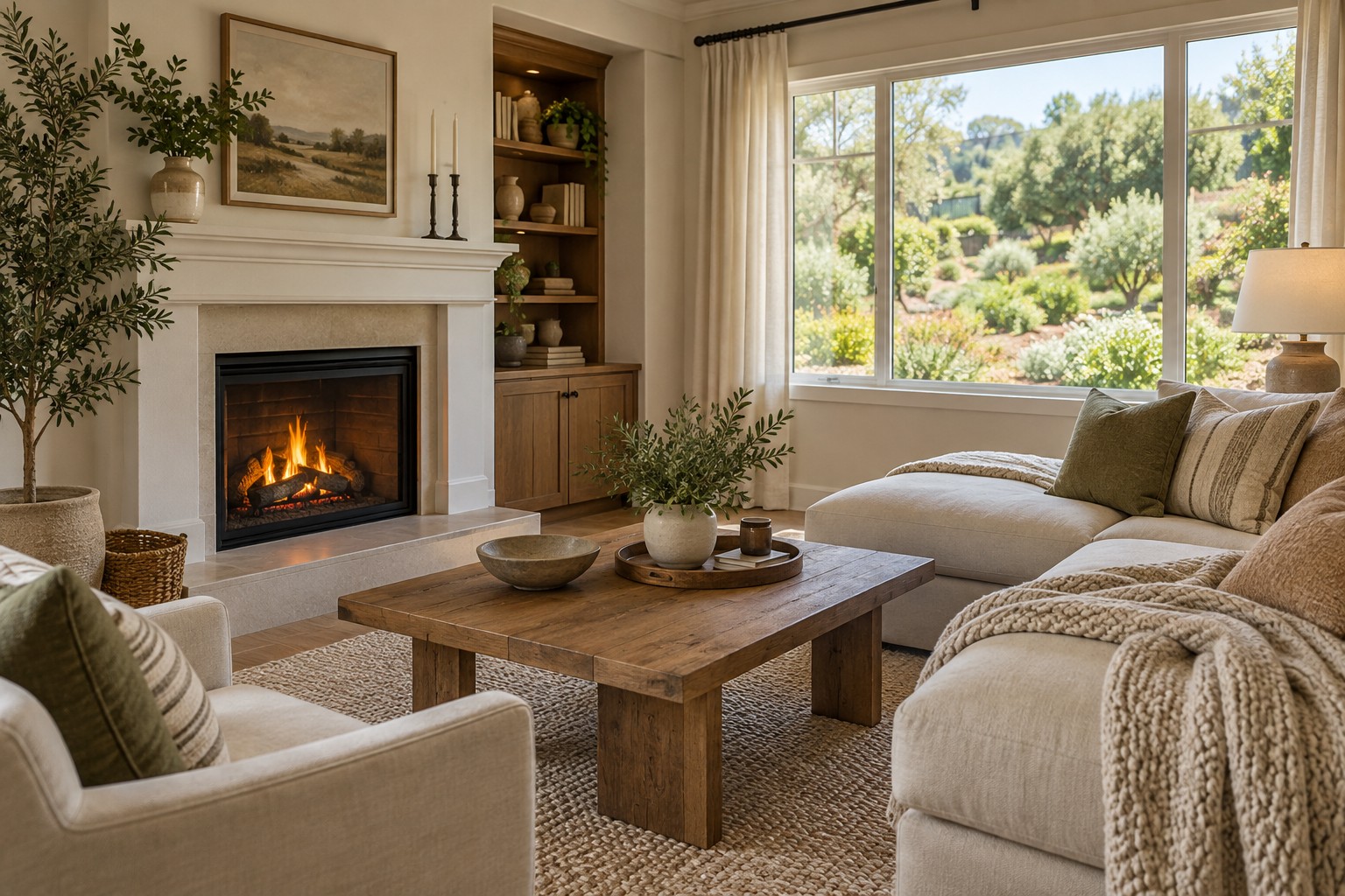 A cozy San Ramon Valley living room, illustrative