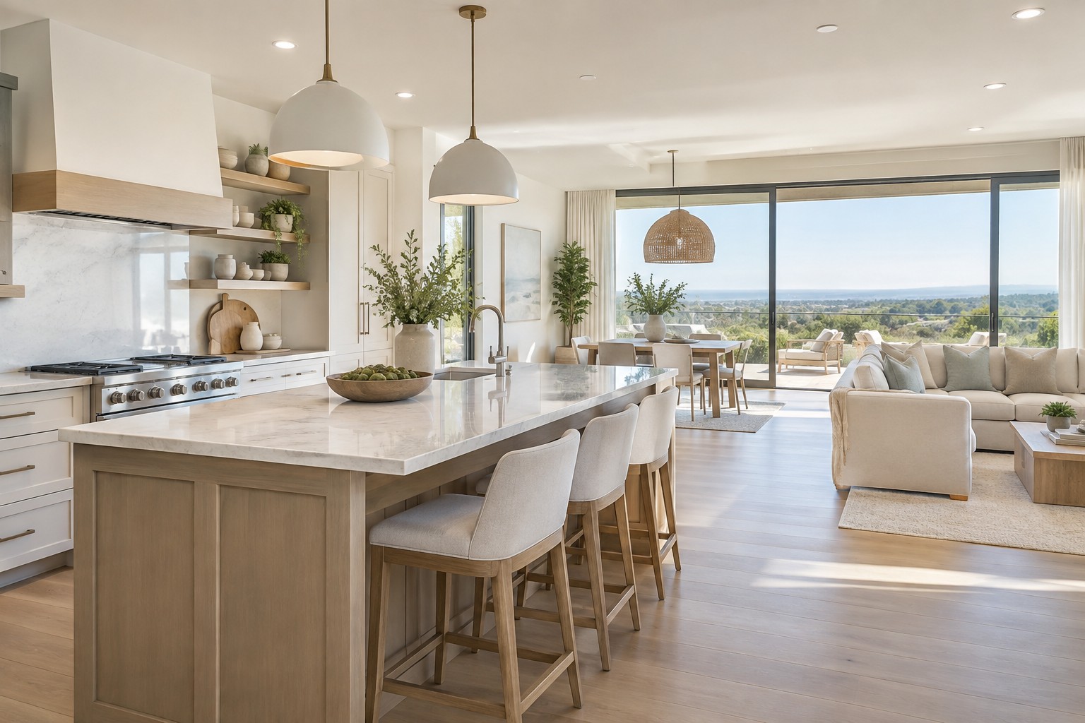A bright Danville California home interior, illustrative